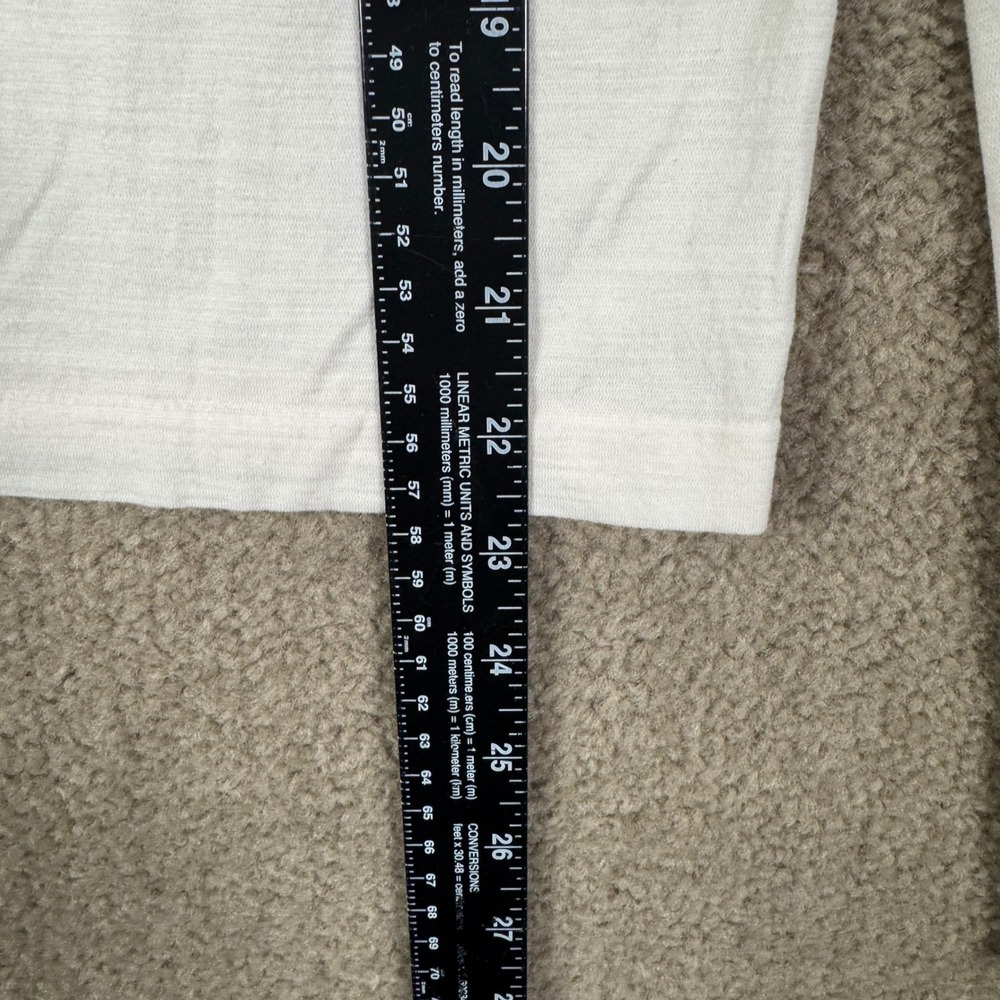 Athleta Ascent Seamless Turtleneck Womens Medium Cream Wool Blend Thumbholes - Picture 5 of 12